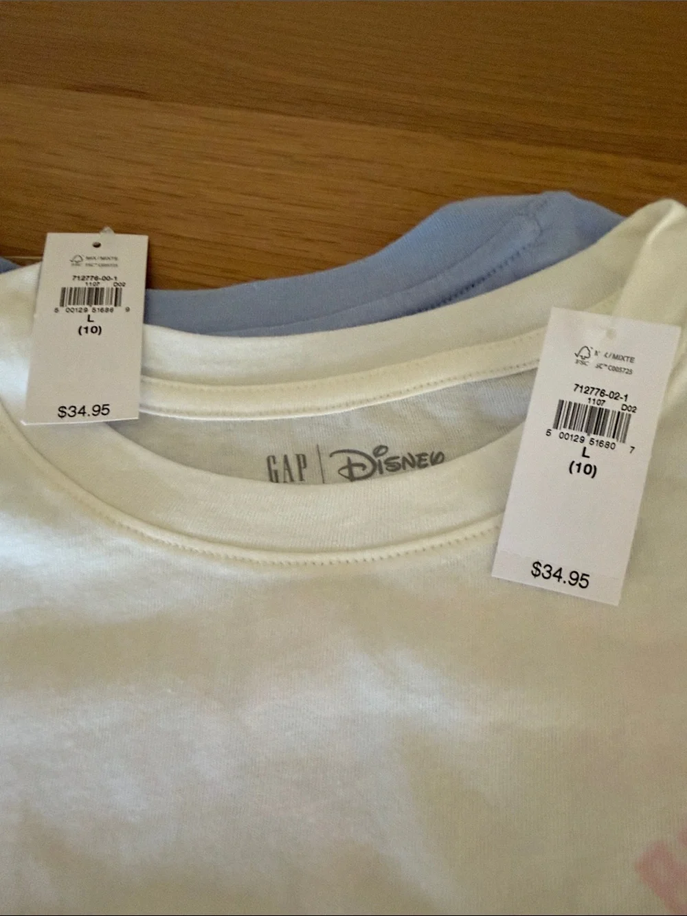 NWT- 3 GAP Girls Long-Sleeve Moana Tees - Light Blue & White, and Graphic Tee